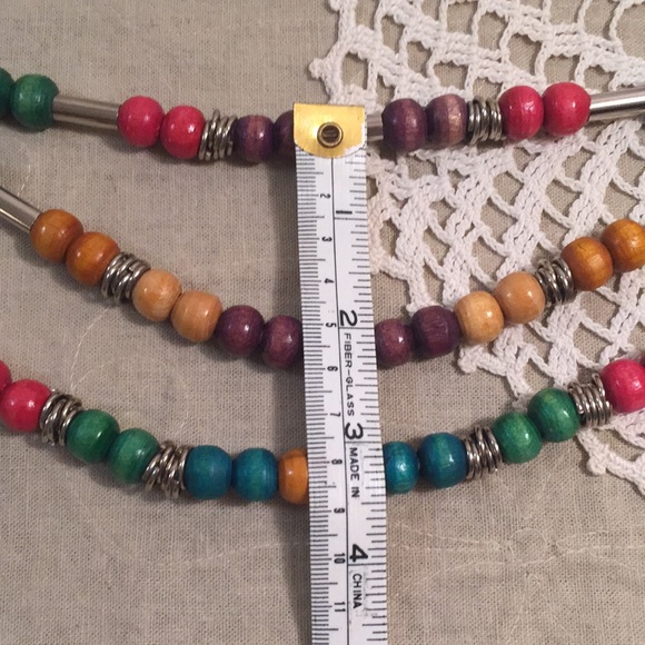 Vintage Adjustable Rainbow Beaded Swag Chain Belt